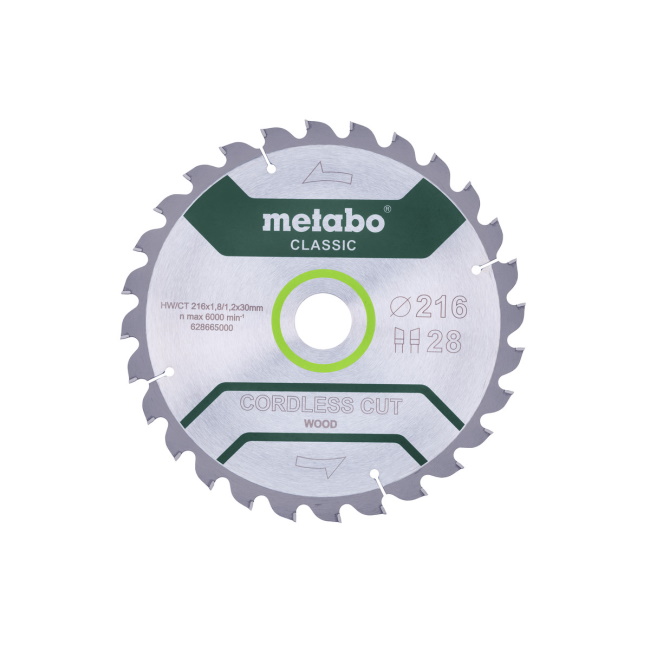 Metabo list kružne testere Classic 216x30mm/28 zuba 628665000 Metabo list kružne testere Classic 216x30mm/28 zuba 628665000